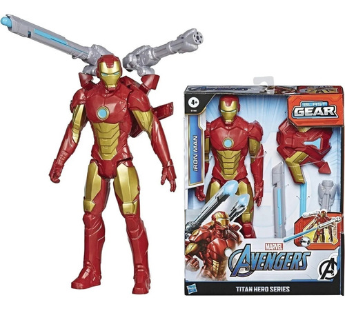 Iron Man Muñeco Figura 30 Cm Lanza Dardos Blast Gear Ironman