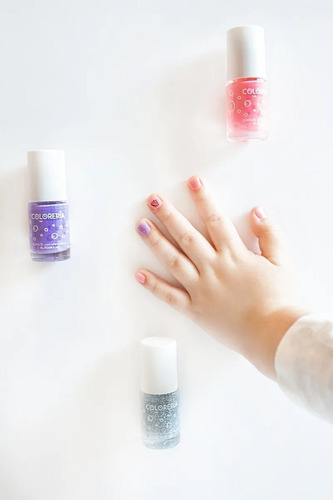 Imagen 5 de 9 de Set Esmalte X 3 Infantil Para Uñas Colores Al Agua Coloreria
