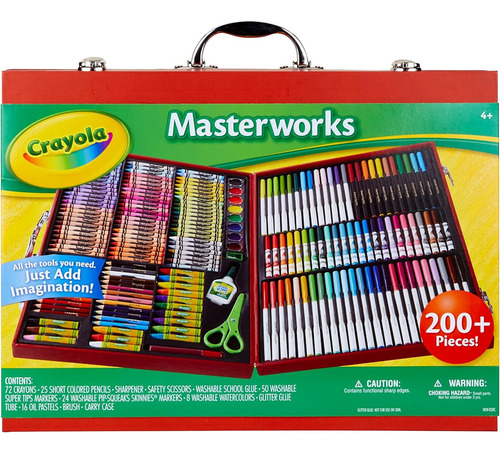 Crayola Masterworks Art Case (200 Pc), Art Set For Kids, Inc