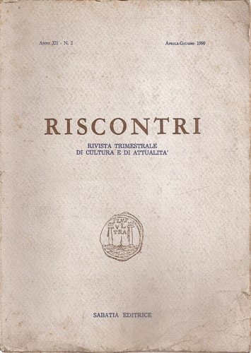 Rivista Riscontri Nº 2 Aprile Giugno 1990 Sabatia