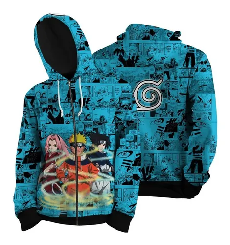 Blusa Moletom De Zipper Sasuke E Sakura Anime Lan amento Frete