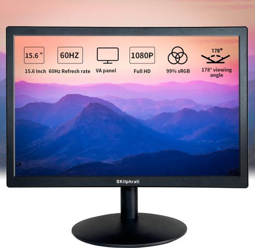 Monitor Para Pc Pequeno Skitphrati De 15,6 Polegadas, Tela