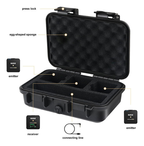 Funda Portátil Para Micrófono Inalámbrico Con Espuma