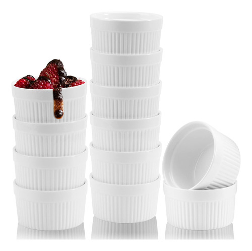 Cuencos Ramekin De 6 Onzas, Paquete De 12 Ramekins Crem...