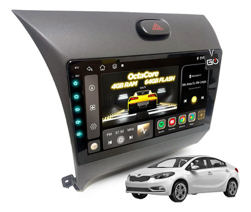 Multimidia 4+64gb Kia Cerato Octacore Gps Radio 9polegadas