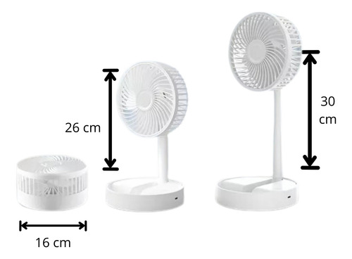 Ventilador Escritorio Pequeño Plegable 3 Velocidades 180°