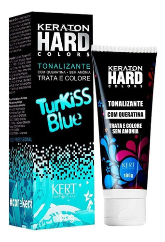 Kit Tintura Kert Cosméticos  Keraton hard colors Tonalizante tom turkiss blue