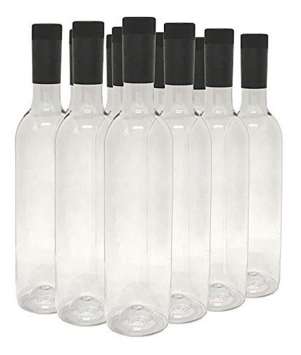 Botellas De Vino De Plástico Y Los Tapones De Tuerca, Clear,