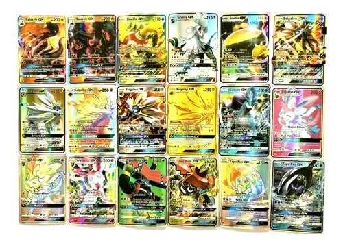 Kit 100 Cartas Pokemon: 80 Cartinhas Gx + 20 Gx Aliados