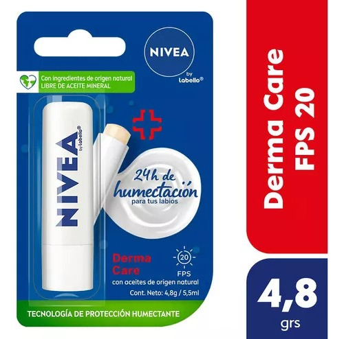 Protector Labial Nivea By Labello Derma Care Fps20 4,8g