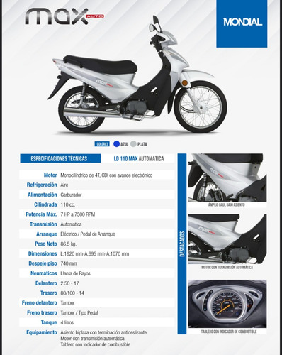 Mondial Ld 110 Automatica Patentada $1.773.000 O 12de$215000