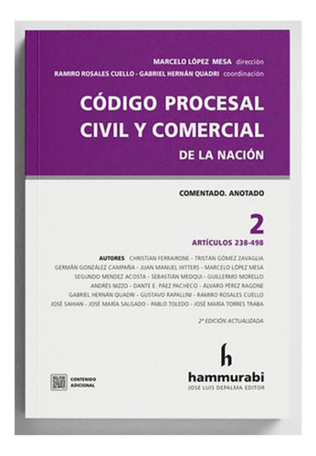 Codigo Procesal Civil Y Comercial De La Nacion. Vol. 2  - Lo