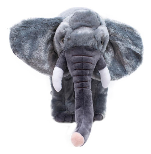 Elefante Cinza Realista 22cm - Pelúcia Enfeite