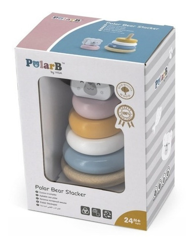 Imagen 3 de 4 de Juego De Apilar Oso De Madera Para Niño Viga Polar B