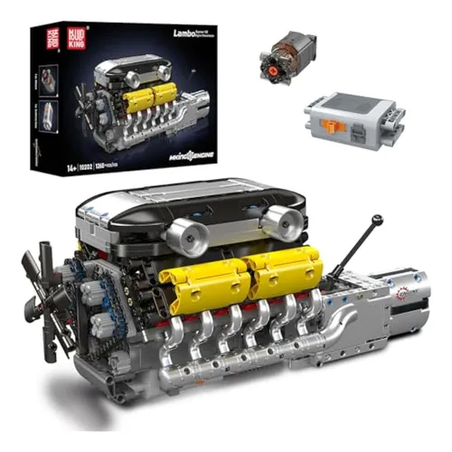 Mould King Kit De Modelo De Motor 10202 V12 Que