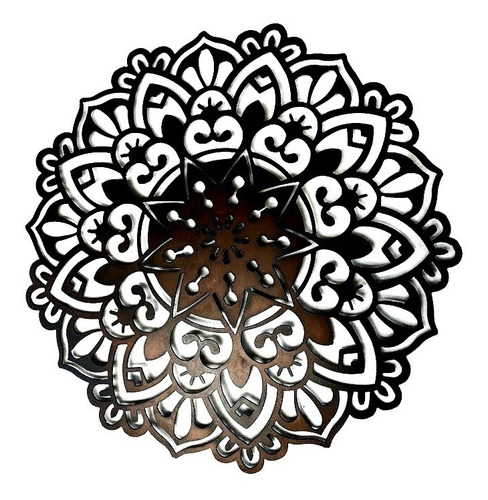 Mandala Parede Ferro Retrô Decorativo 60 Cm Lotus