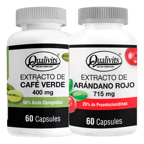 Extracto De Arándano Rojo + Extracto De Café Verde Qualivits Sabor Natural