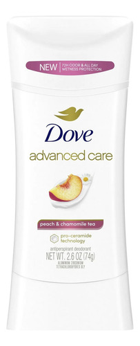 Dove Advanced Care Long Lasting Women's Deodorant 2.6oz Fragancia Peach and chamomile tea