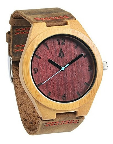 Reloj De Madera De Bambu Del Corazon De Los Hombres De Treeh