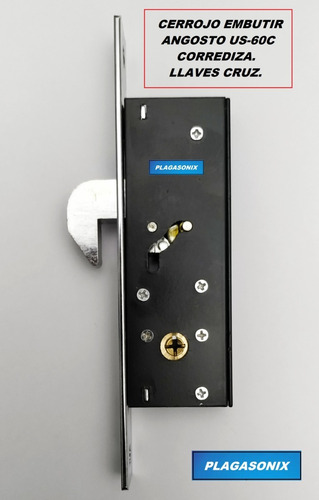 Imagen 3 de 10 de Cerradura Angosta Mini Corrediza Ventana Puerta Llave Cruz