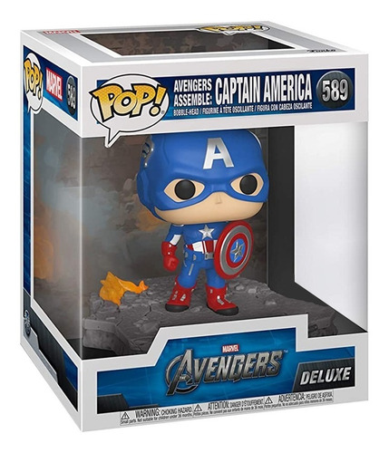 Imagem 3 de 3 de Boneco Funko Pop Capitão América Avengers Marvel 589 Deluxe