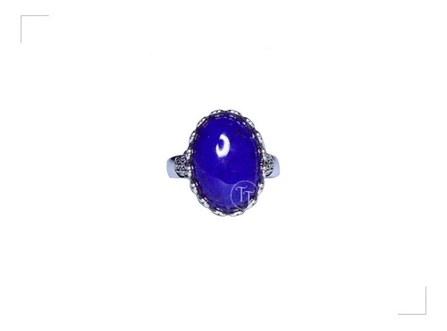 Imagen 1 de 4 de Anillo Lapislazuli Natural Plata Esterlina 925 Ajustable