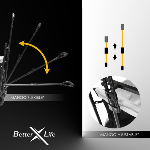 Carrito Compras BETTER X LIFE Para Mandado Transportador Hasta 100kg Trx Color Negro