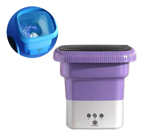 Mini Lavadora Plegable Portátil Usb Ropa Bebé Ropa Interior Color Violeta