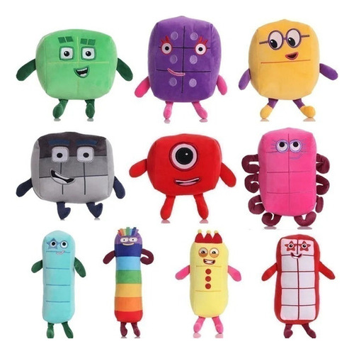 10pcs Numberblocks Muñeco Peluche Juguete Regalo Para Ni [u]