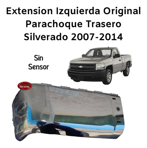 Extension Izquierda Parachoque Trasero Silverado 2007-2014 