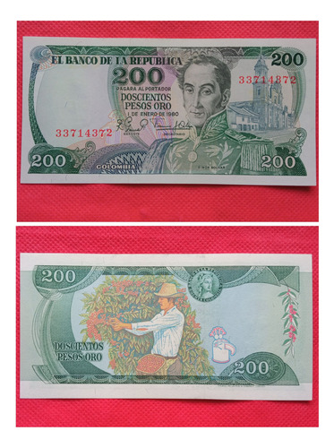 Billete De 200 Pesos, Cafeterito. 1980.