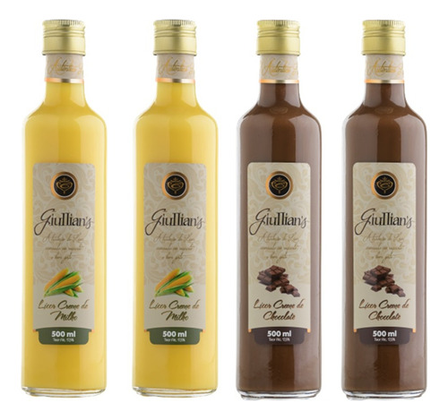 Kit Licores Giullian's - 2 Milho + 2 Chocolate (500ml Cada)