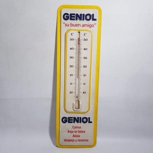 Antiguo Termómetro Geniol Plástico Sano Sin Tubo Mag 60676