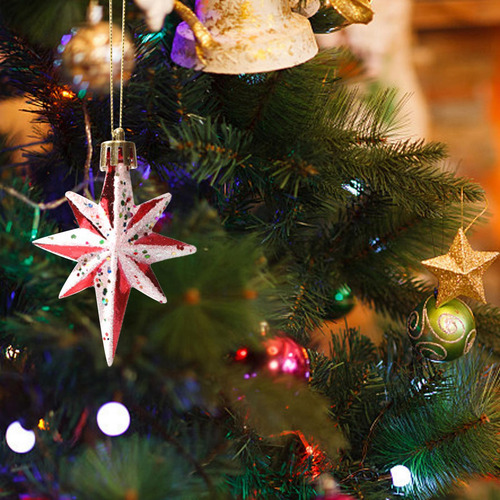 3 Enfeites De Árvore De Natal Decoração De De 8 Pontas