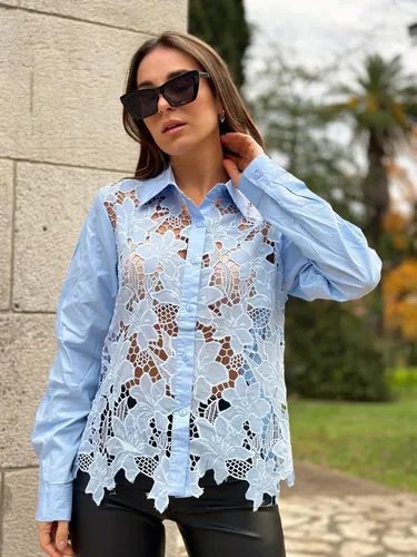 Camisas celestes mujer hotsell
