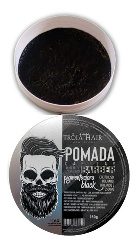 Imagem 2 de 7 de Pomada Pigmentadora Tróia Hair Black Cabelo E Barba 150g