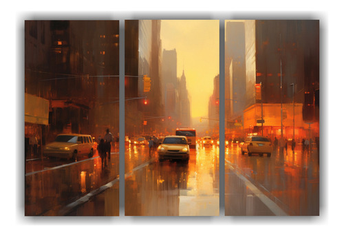 105x70cm Cuadro Ciudad Atardecer Colores Vibrantes Ben Arons