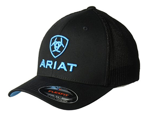 Ariat - Sombrero De Malla Para Hombre, Color Negro Y Azul