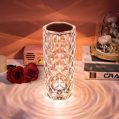 Lámpara Mesa Noche Led Rgb Recargable Touch Remote Control Blanco