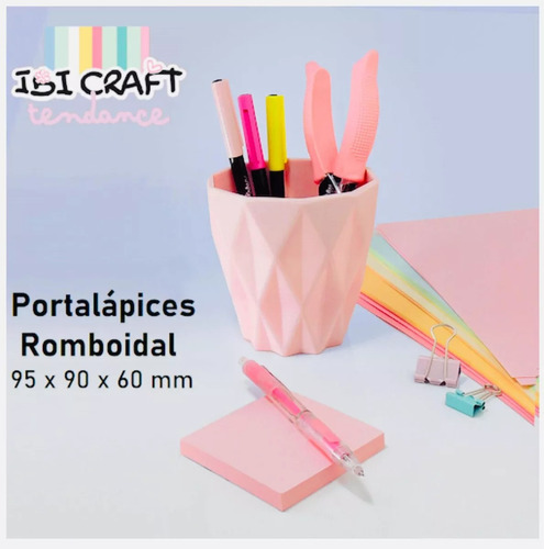 Portalápiz Ibi Craft Plástico Trama Romboidal Tendance