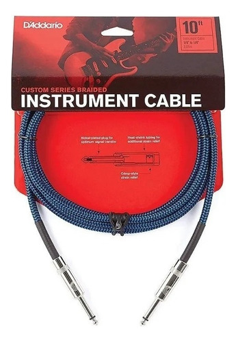 Cabo Instrumento Planet Waves Pwbg10bu 3,05m Azul Trançado