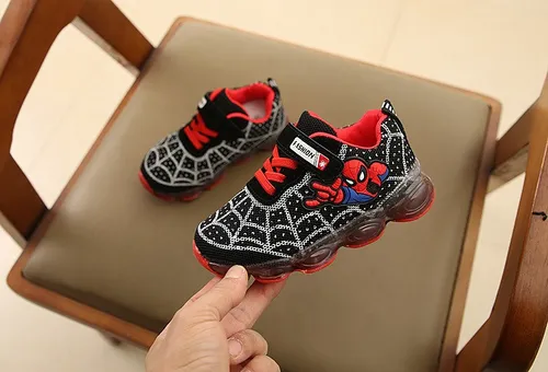 Zapatos Con Luz Spiderman Para Niños Zapatos Con Luz Led