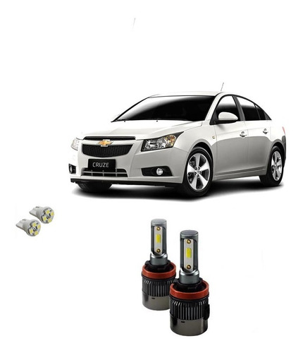 Lampada Super Led Plus Cruze 2011 A 2015 Farol Alto E Baixo