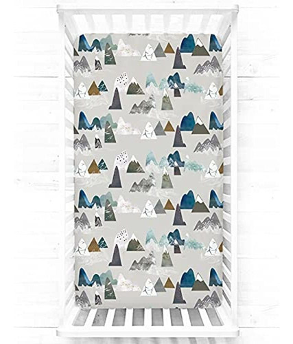 Mountains Baby Boy Crib Sheet Sábanas Para Niños Pequeños Ro