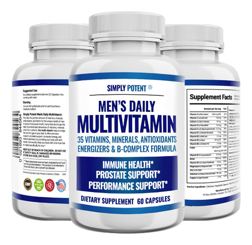 Simply Potent Daily Multivitamina Para Hombres, 35 Vitamina,