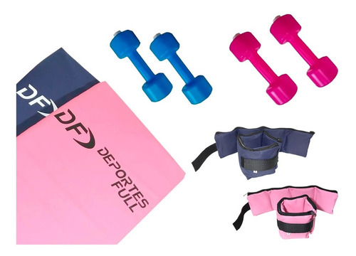 Colchoneta + Tobilleras 1 Kg + Mancuernas 1 Kg. Kit Fitness