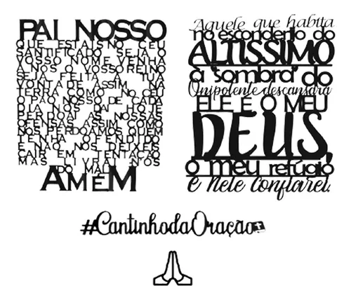 Quadro Decorativo Salmo 91 Frase Religioso