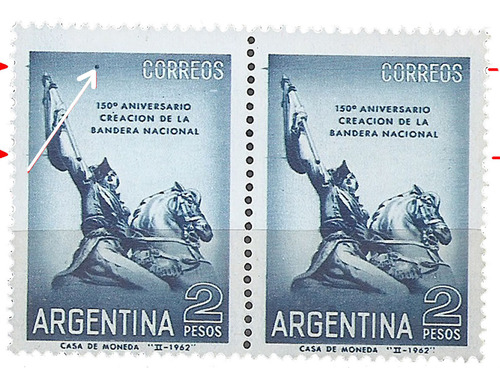 Argentina 655 Gj 1230 Variedad Pos 85 Bandera Nacional Mint