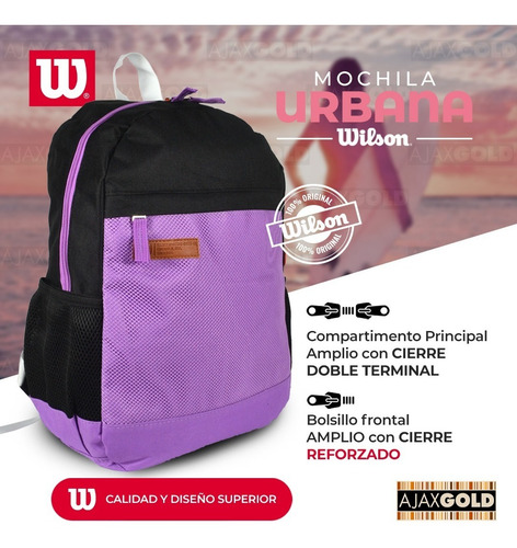 Imagen 5 de 10 de Mochila Wilson Original Reforzada Deportes Gym Impermeable