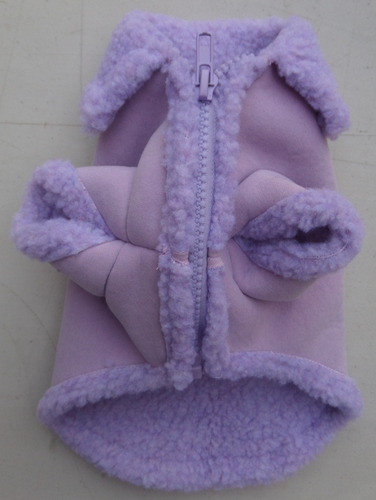 Imagen 3 de 10 de Chamarra Invierno Con Borrega Talla 8 Lila Ropa Para Perros